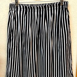 Black and white striped skirt.